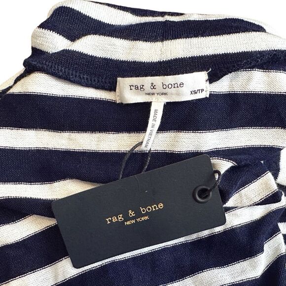 rag & bone The Knit Stripe Cropped Turtleneck Top - Size XS - Picture 5 of 6